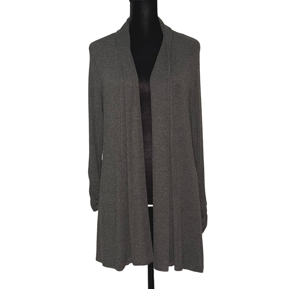 Bobeau Womens Gray Open Front Cardigan Long Sleeve Lightweight Casual‎ S